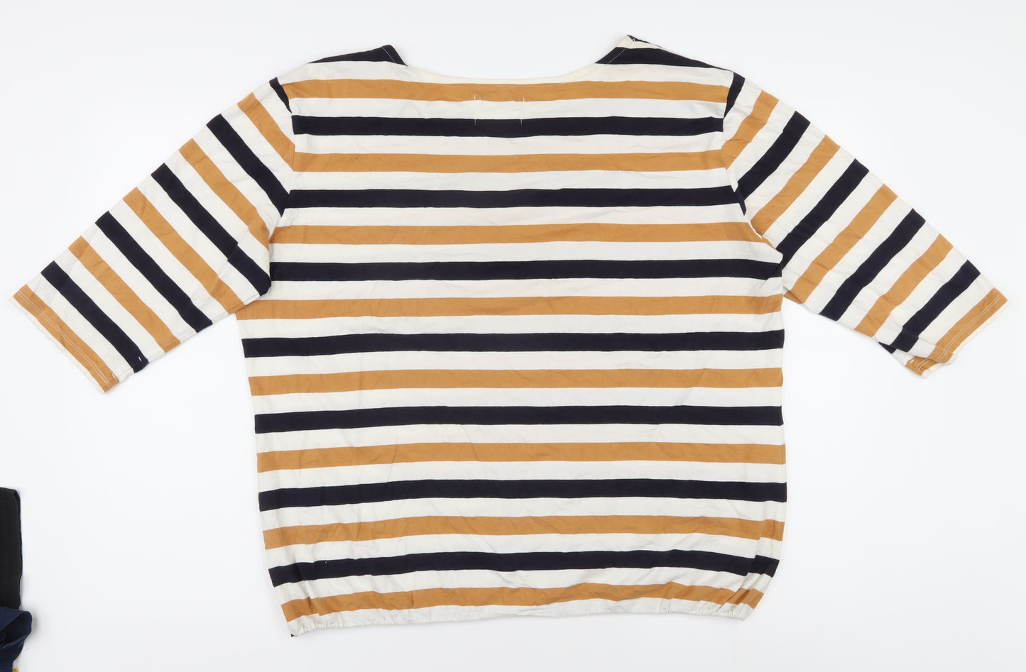 Seasalt Women's Multicoloured Striped Boat Neck Jersey T-Shirt Size 20