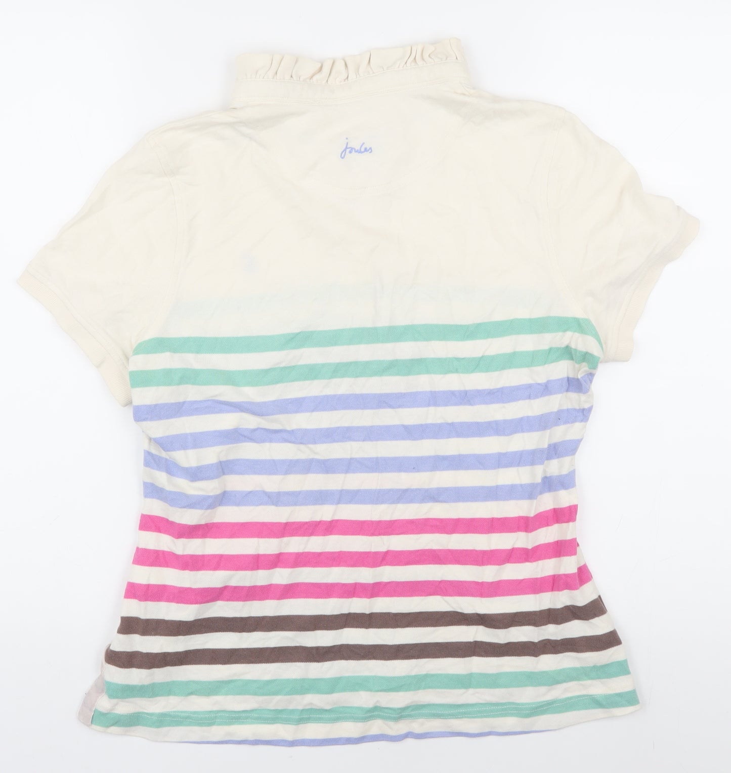 Joules Women's Multicoloured Striped Polo, Size 14