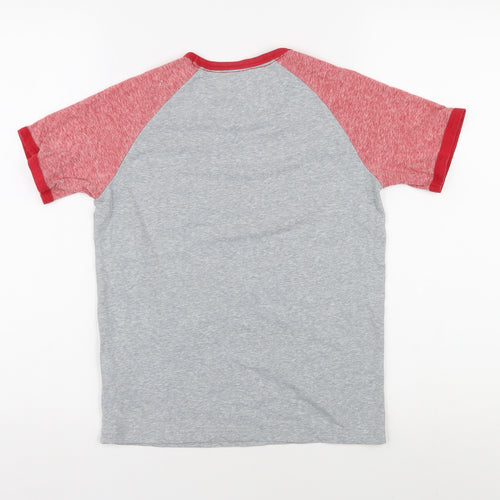 Farah Boys Grey Red Ringer T-Shirt - Size L