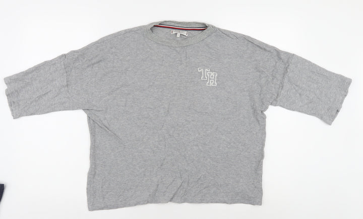 Tommy Hilfiger Unisex Grey Relaxed Fit T-Shirt M