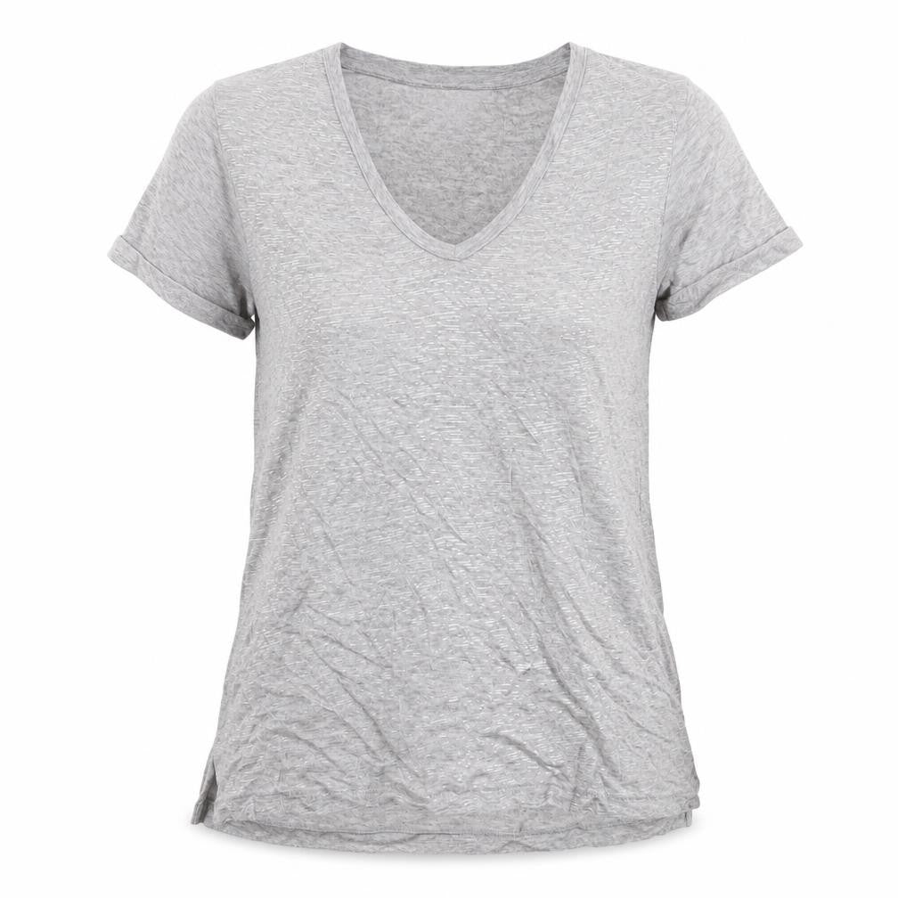 Great Plains Women's Grey V-Neck T-Shirt XS
