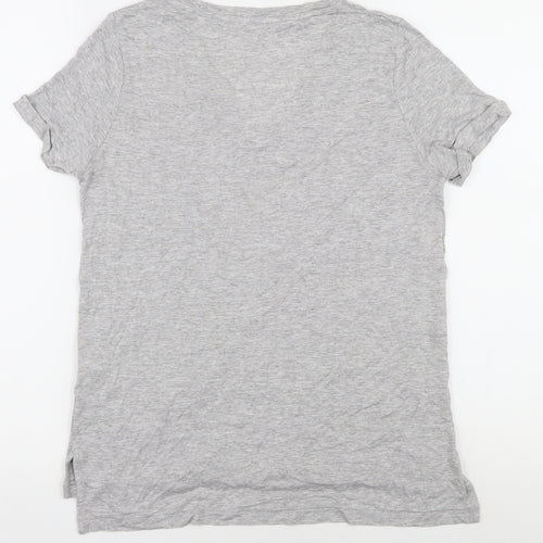 Great Plains Women's Grey V-Neck T-Shirt XS