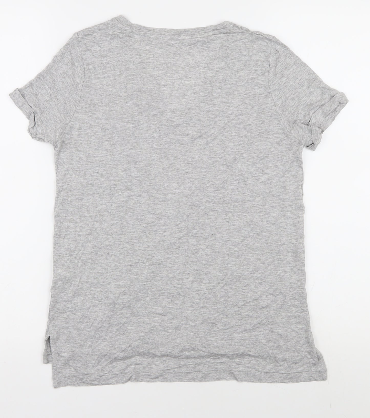 Great Plains Women's Grey V-Neck T-Shirt XS