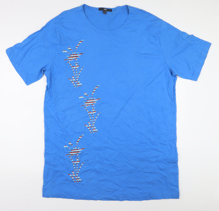 TCM Men's Blue Crew Neck Cotton T-Shirt XL