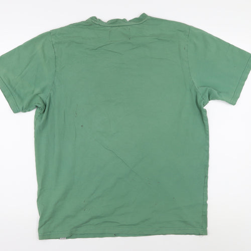 Pull & Bear Men's Green Size 10 Crew Neck T-Shirt