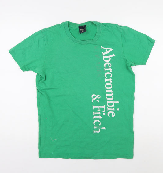 Abercrombie & Fitch Men's Green Crew Neck T-Shirt S