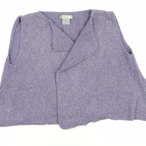 Purple Merino Silk Vest Jumper, Women's Medium