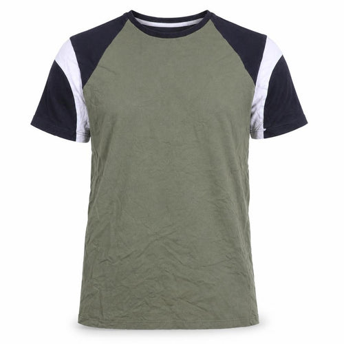 Jack Wills Men's Green Crew Neck Colourblock T-Shirt M