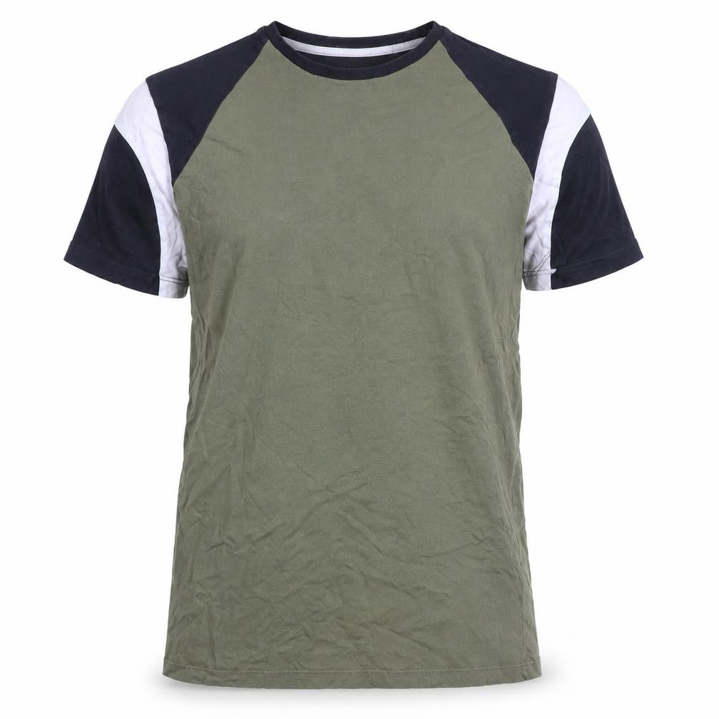 Jack Wills Men's Green Crew Neck Colourblock T-Shirt M
