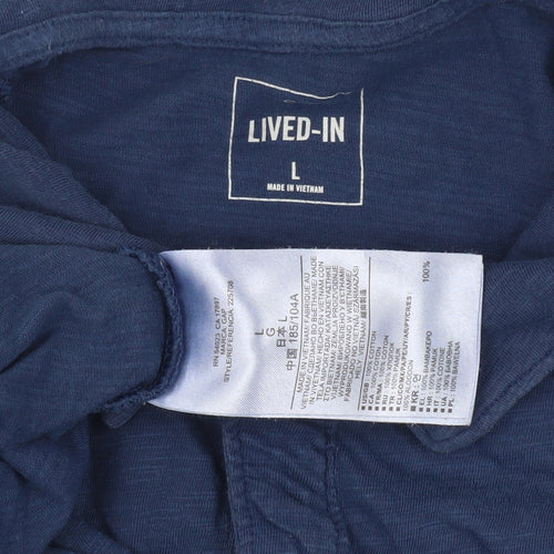 Lived-In Men's Blue Polo Shirt, Size L, Short Sleeve