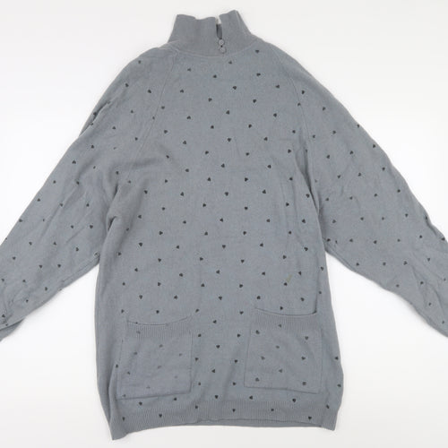 Honey Women's Grey Wool Pullover Jumper One Size