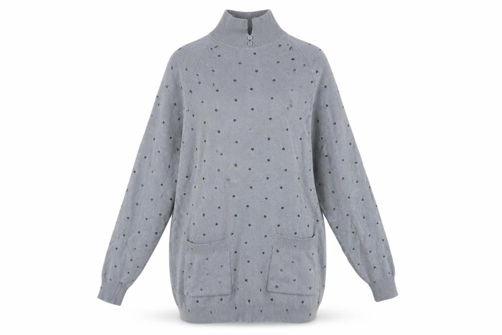Front view of Honey Women's Grey Wool jumper One Size