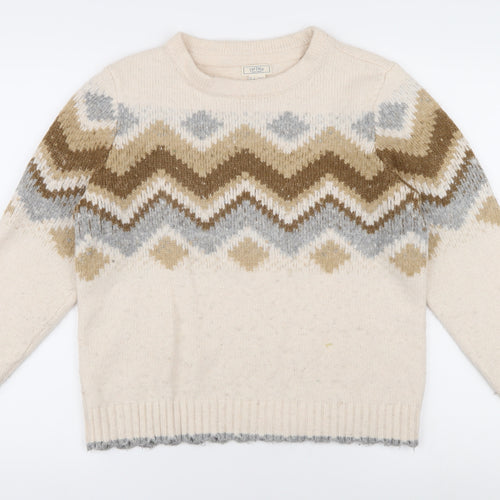 Fat Face Women’s Beige Geometric Knit Sweater UK 12