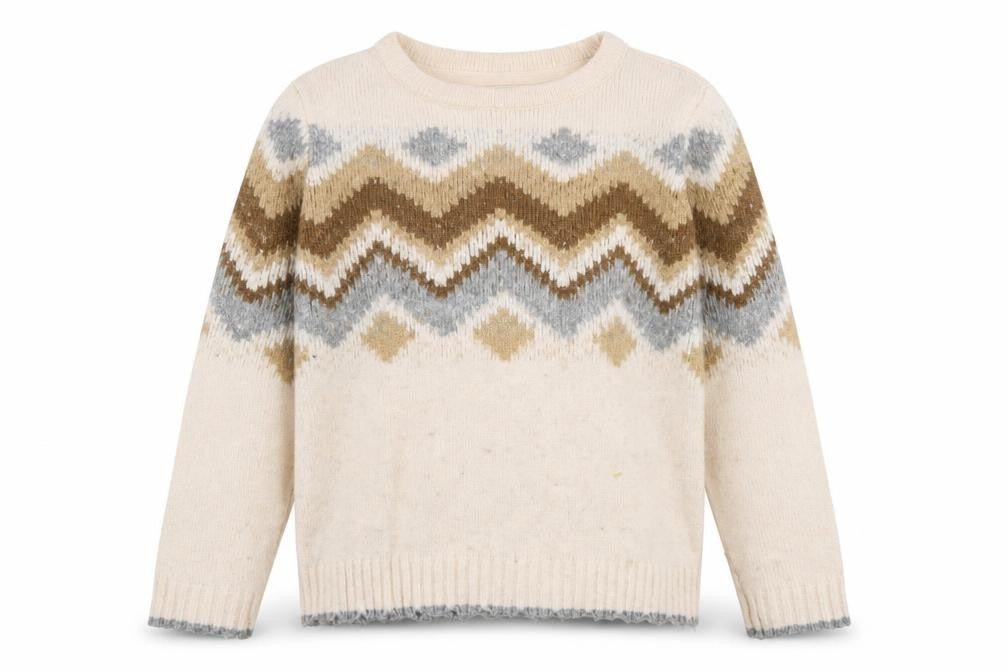 Fat Face Women’s Beige Geometric Knit Sweater UK 12