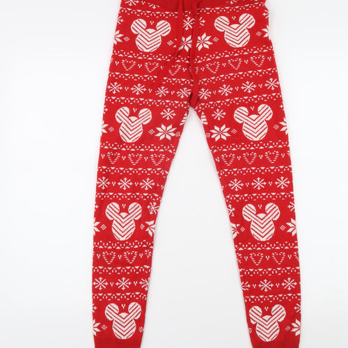 Disney Boys Red Mickey Fair Isle Pyjama Pants - Size S