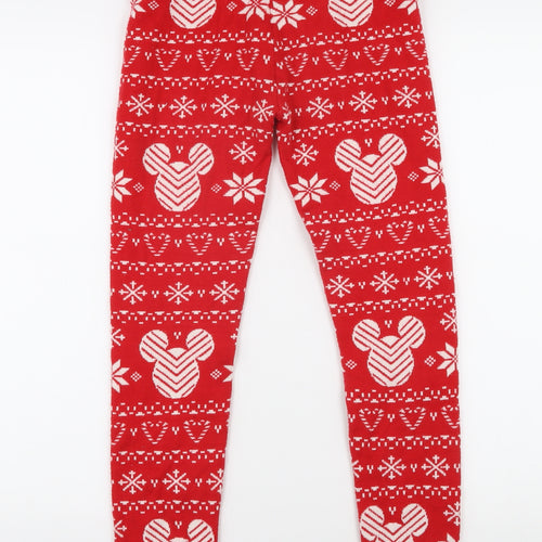 Disney Boys Red Mickey Fair Isle Pyjama Pants - Size S