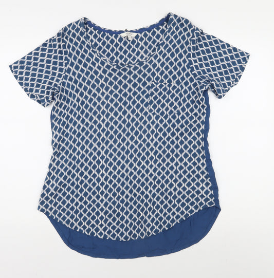 Fatface Women's Blue Geometric T-Shirt, Size 12, Casual