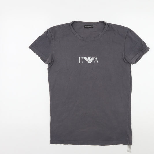 Emporio Armani Men's Grey Logo T-Shirt, Size L