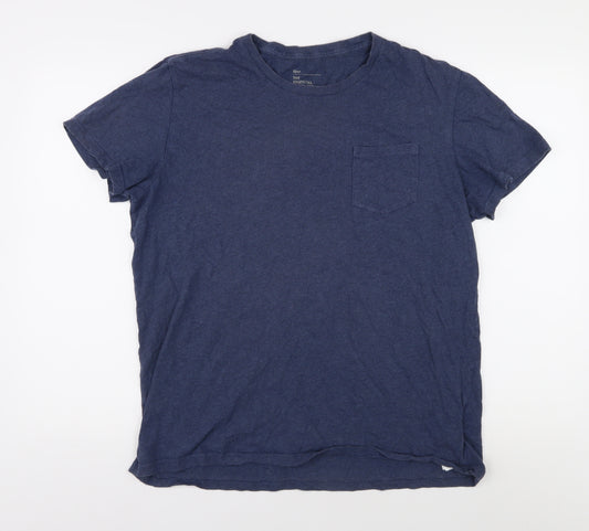 Gap Men's Blue Crew Neck Cotton T-Shirt Size L