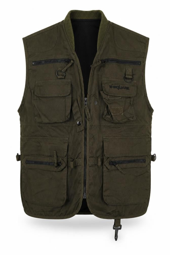 Front view of B Square Men's Green Waistcoat M - Outdoor Layers