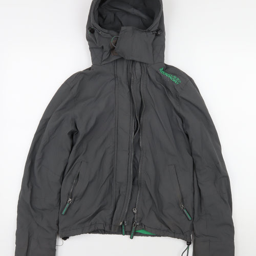Superdry Men's Grey Hooded Windbreaker Jacket Small