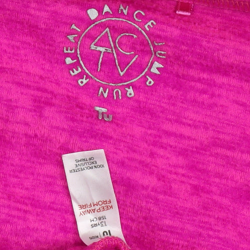 Tu Girls Pink Activewear Jacket, Age 11, Full Zip, Dance