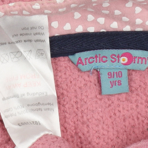 Arctic Storm Girls Pink Fleece Henley Sweatshirt 9-10 Years