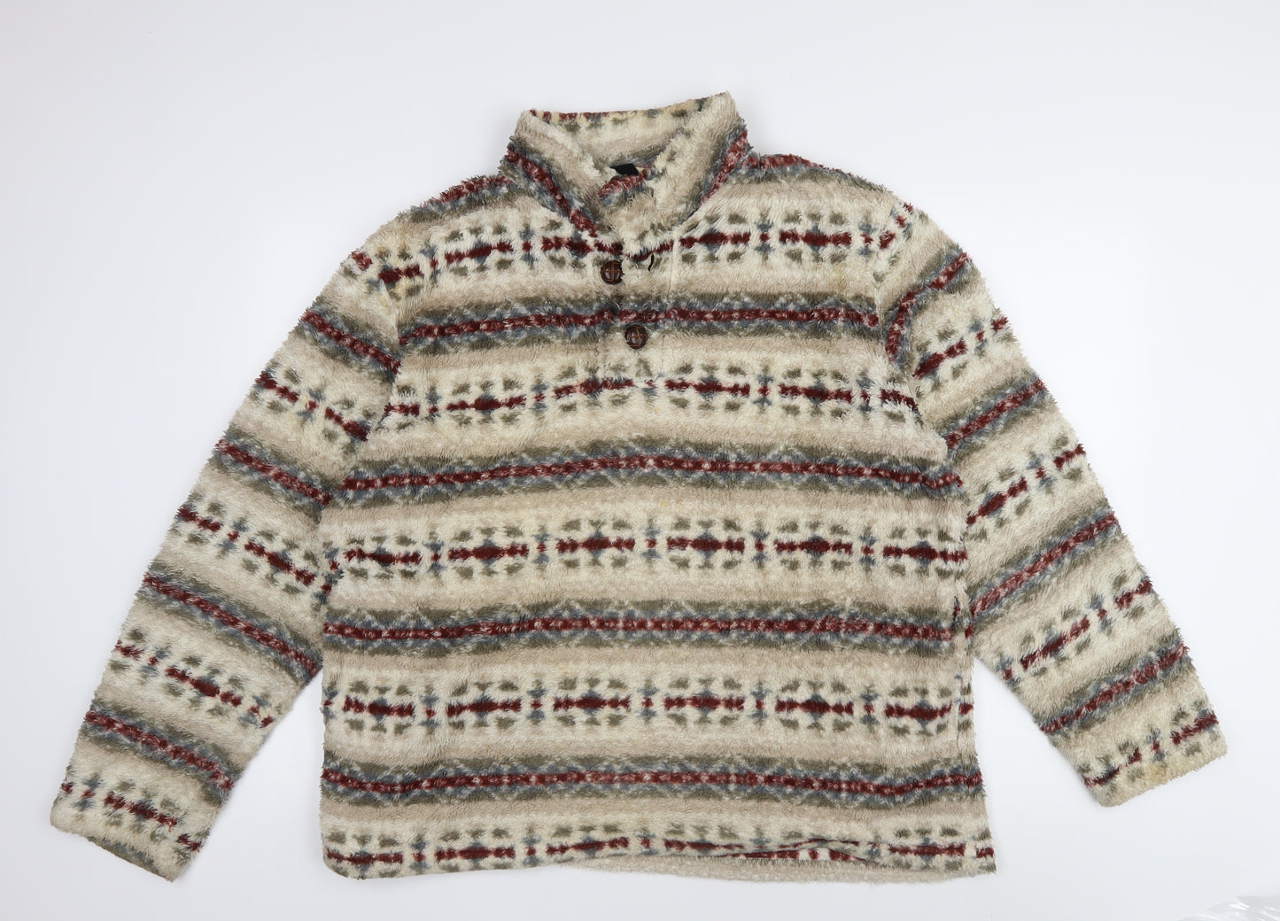 Cotton Traders Men's Multicoloured Henley Sweatshirt L