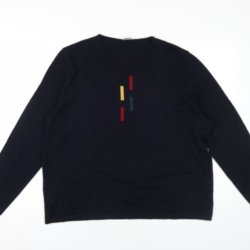 Lucia Men's Black Wool Blend Pullover, Size 18 Plus