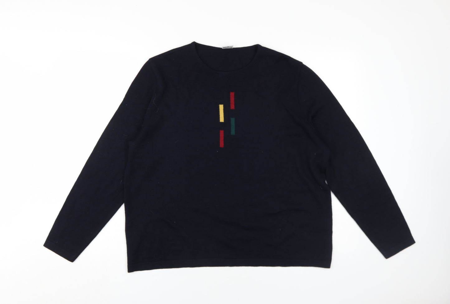 Lucia Men's Black Wool Blend Pullover, Size 18 Plus