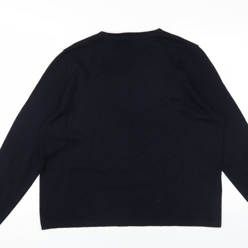 Lucia Men's Black Wool Blend Pullover, Size 18 Plus