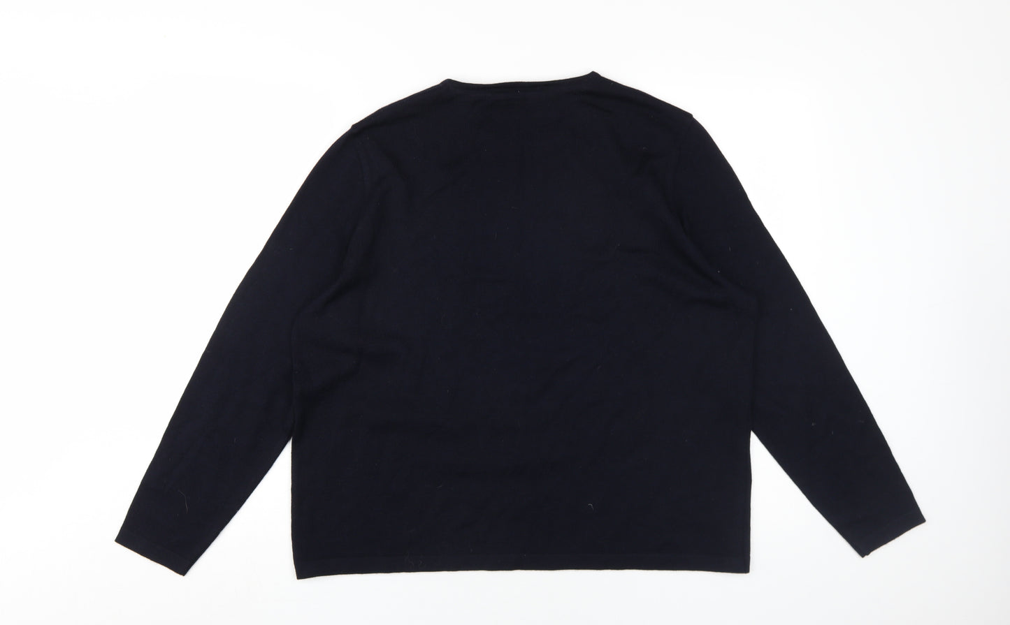 Lucia Men's Black Wool Blend Pullover, Size 18 Plus