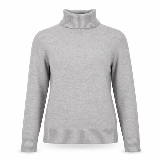 Front view of French Connection Women's Grey Roll Neck Jumper M