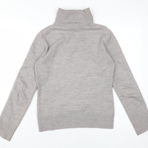 French Connection Women's Grey Roll Neck Jumper M