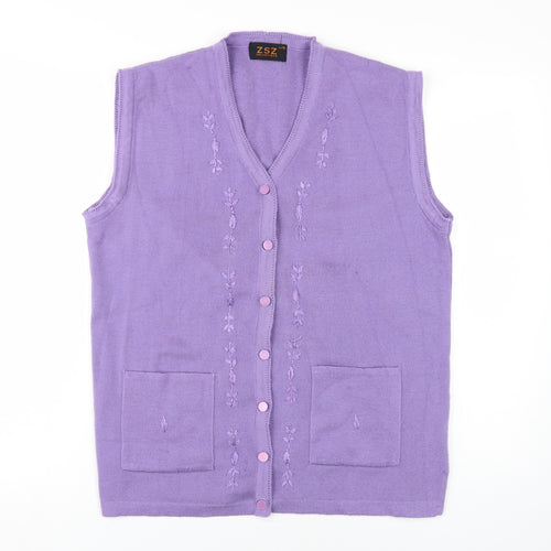 ZSZ Women's Purple Sleeveless Vest, Size L