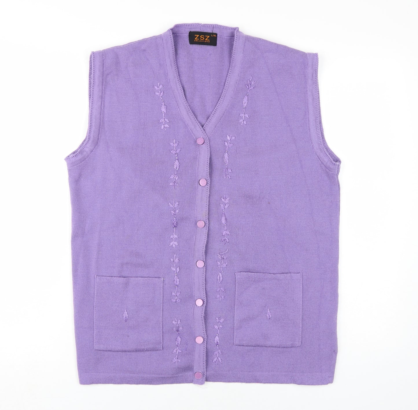 ZSZ Women's Purple Sleeveless Vest, Size L