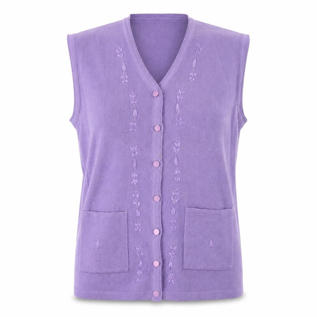 Front view of ZSZ Women's Purple Sleeveless Vest, size L