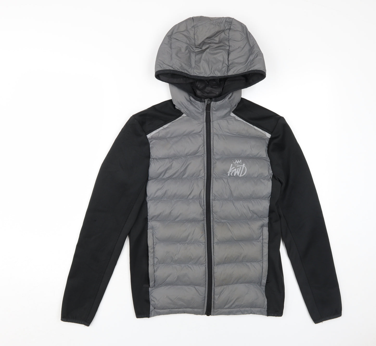 Kings Will Dream Boys Black/Grey Puffer Jacket 12-13Y