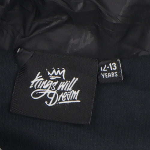Kings Will Dream Boys Black/Grey Puffer Jacket 12-13Y