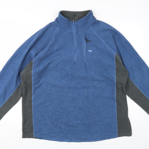 Mountainlife Men's Blue XL Fleece 1/4 Zip Sweatshirt