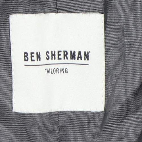 Ben Sherman Men's Grey Check Wool Waistcoat - 36R