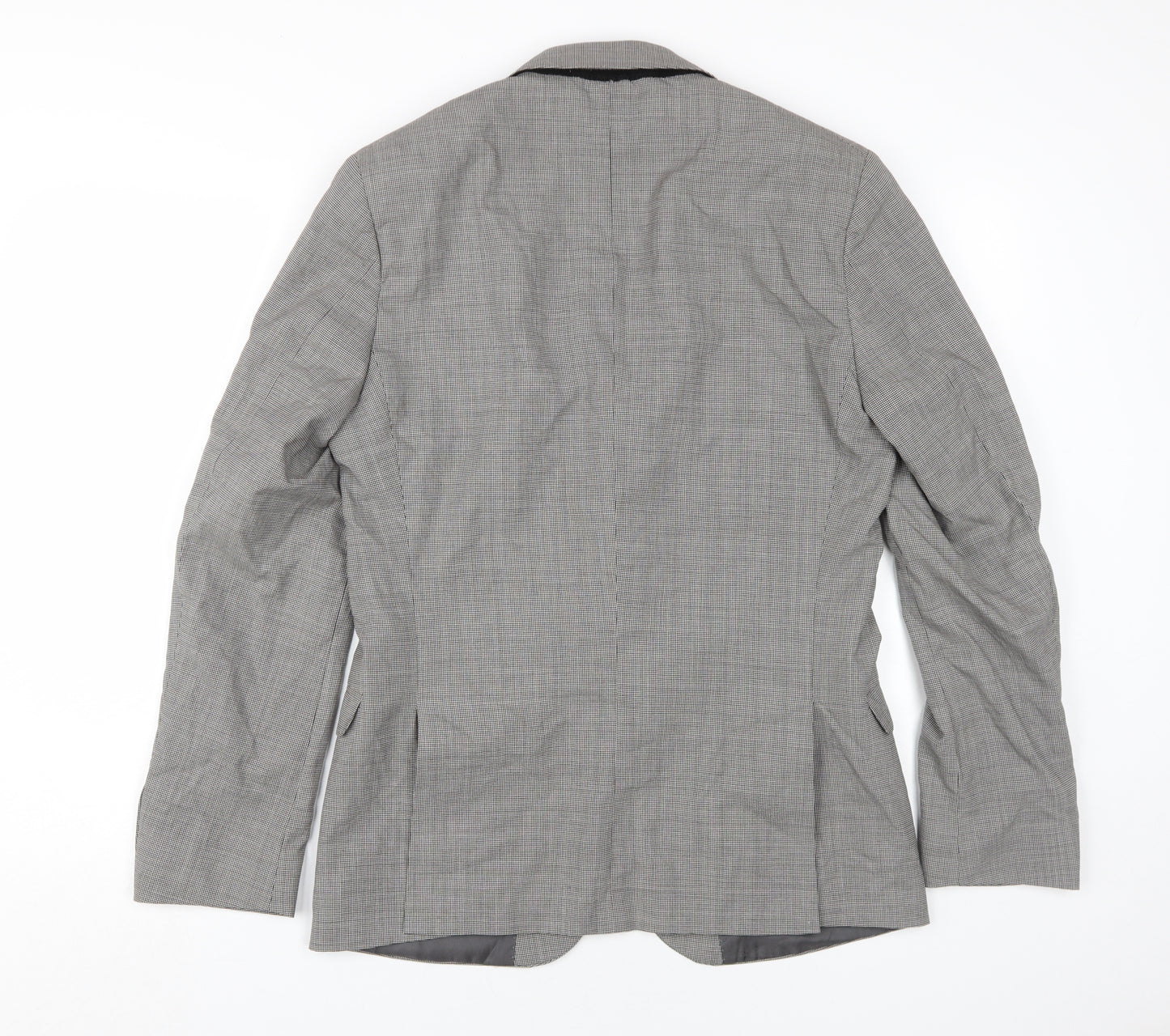 Ben Sherman Men's Grey Check Wool Blazer 38R Slim