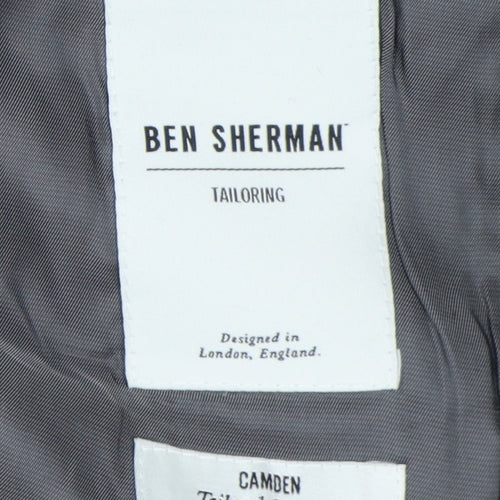 Ben Sherman Men's Grey Check Wool Blazer 38R Slim