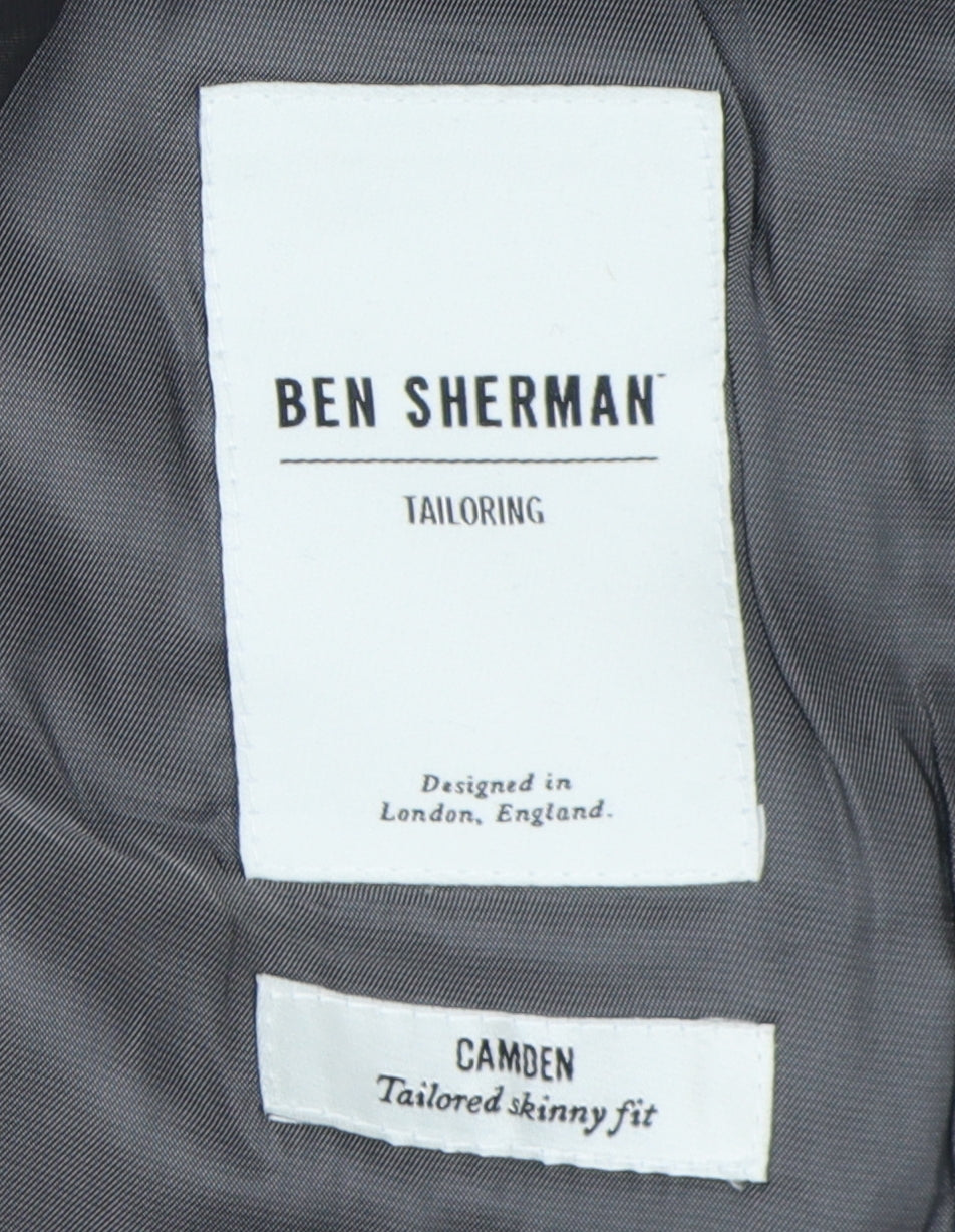 Ben Sherman Men's Grey Check Wool Blazer 38R Slim