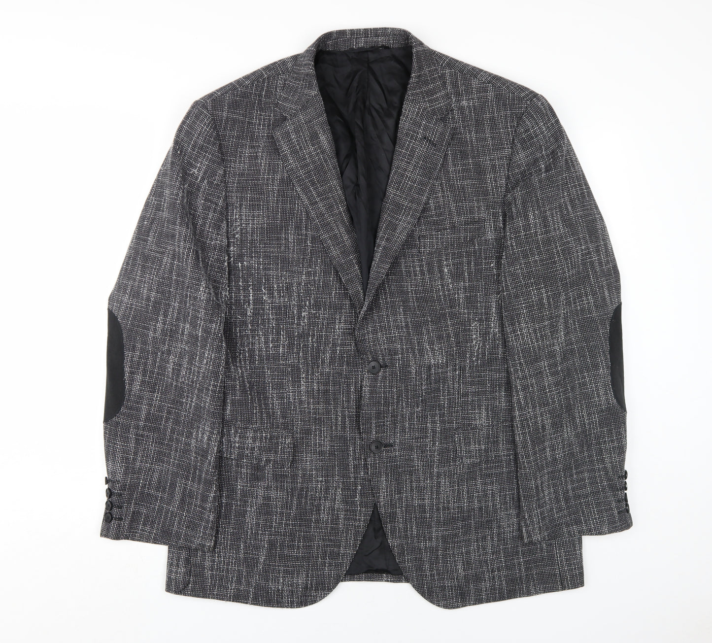 Hugo Boss Men's Grey Check Blazer, Size 44R, Regular Fit