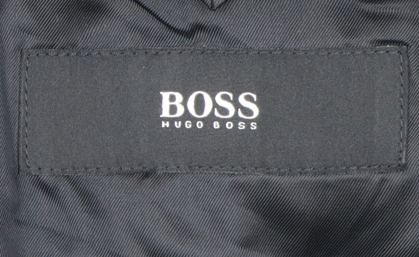 Hugo Boss Men's Grey Check Blazer, Size 44R, Regular Fit