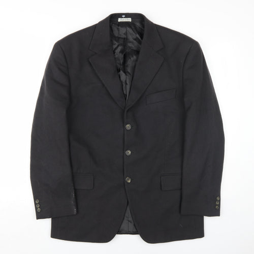 Aragona Men's Black Wool Cashmere Blazer Size 38R