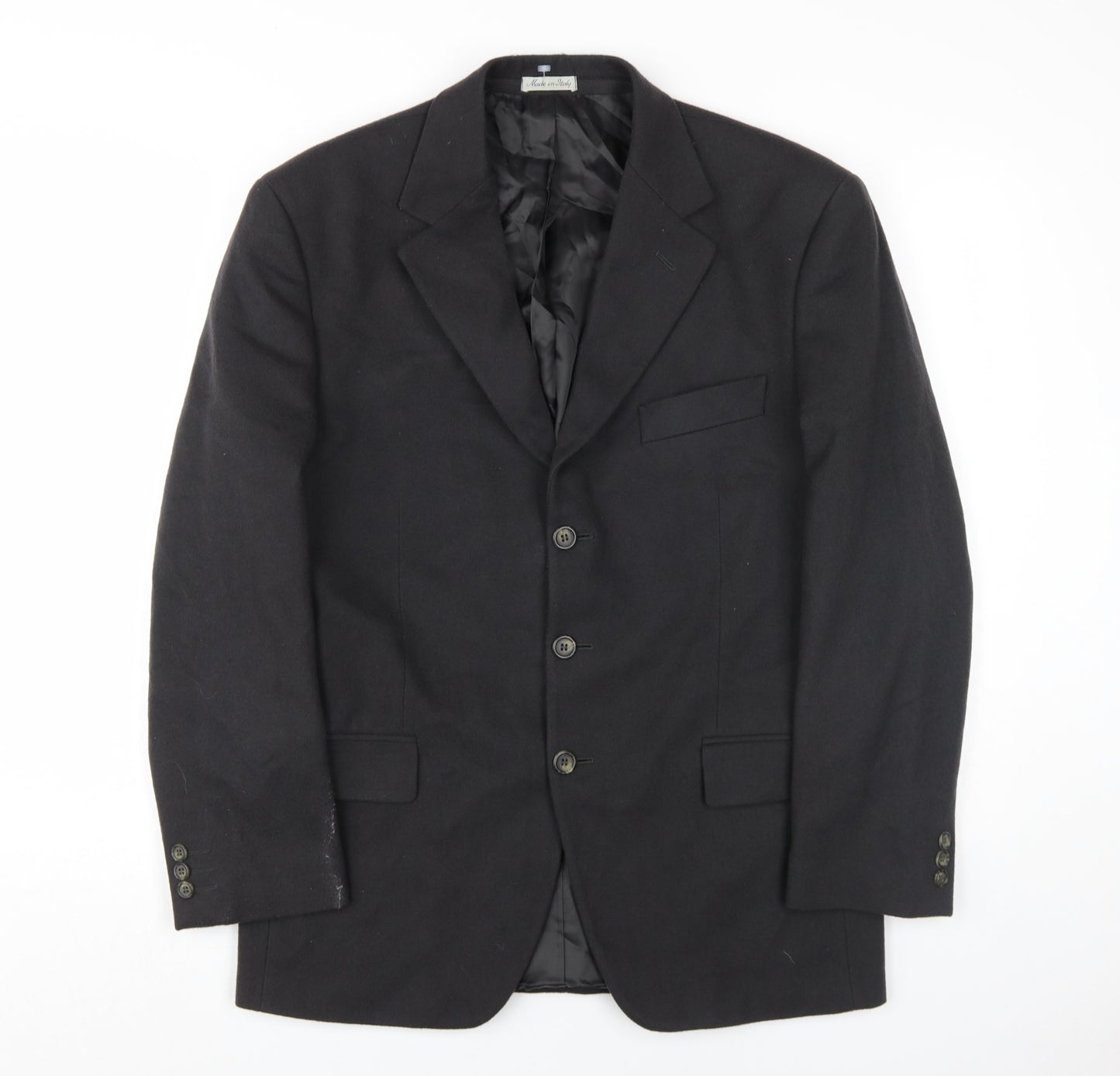Aragona Men's Black Wool Cashmere Blazer Size 38R