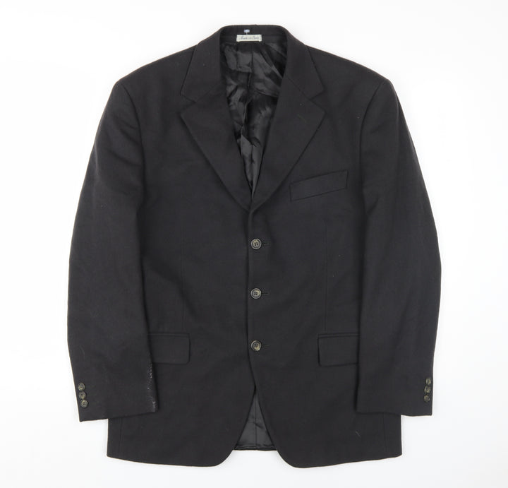 Aragona Men's Black Wool Cashmere Blazer Size 38R