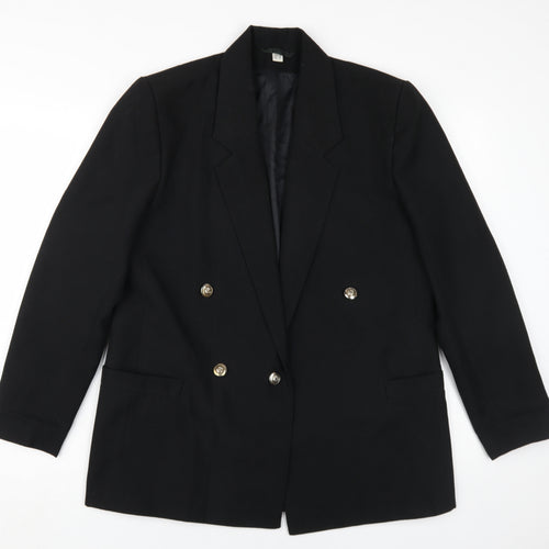 C&A Women's Black Size 12 Double-Breasted Jacket